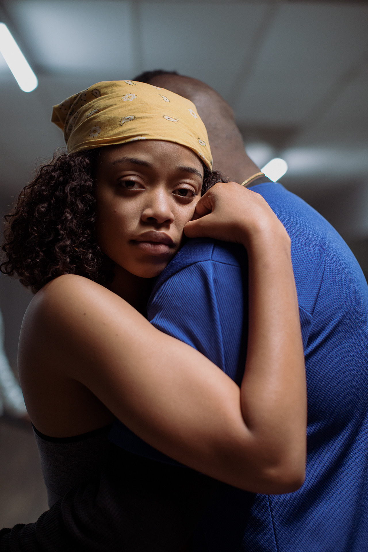 african american female hugging her boyfriend brandon clifton atlanta photographer